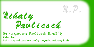 mihaly pavlicsek business card